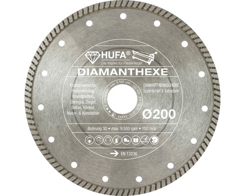 Disque à tronçonner diamanté Hufa Ø 200 x 30/25,4 mm