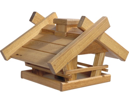 Abri-mangeoire pour oiseaux Gartenwald en chêne 49x38x29 cm Maison pour oiseaux en bois