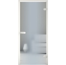 Glastür mit satiniertem Glas und Beschlägen