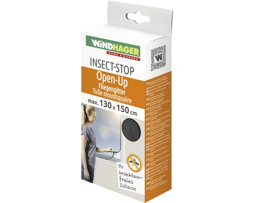 Moustiquaire Windhager Insect-Stop Open-Up, taille maximale 130 x 150 centimètres, emballage