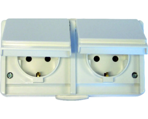 Doppelsteckdose für den Aussenbereich mit Klappdeckel