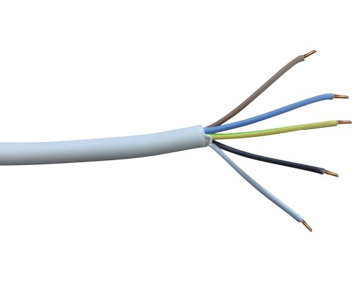 Mantelleitung NYM-J 5x2,5 mm² 100 m grau Elektrokabel mit fünf Adern