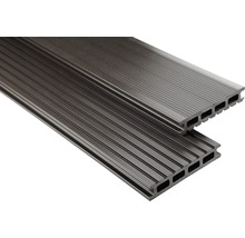Kit de planches pour terrasse en PVC Konsta gris-marron 9 m² comprenant planches pour terrasse en PVC, soubassement et matériel de montage-thumb-0