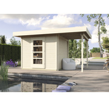 Gartenhaus weka Finline Profil Gr.1 mit Fußboden und Schleppdach 399 x 294 cm natur