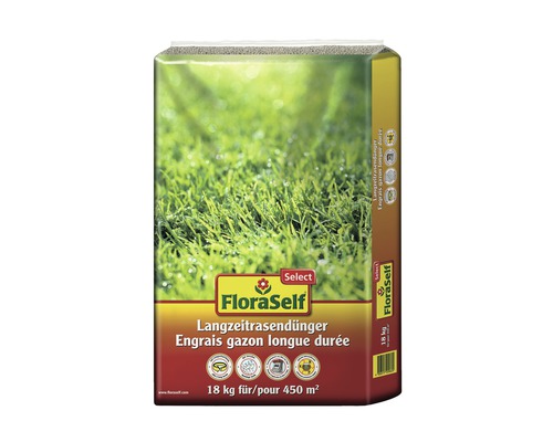 Engrais pour pelouse longue durée FloraSelf Select 18 kg 450 m²