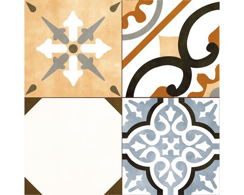 Dekorative Fliesen mit unterschiedlichen Mustern für den Innenbereich