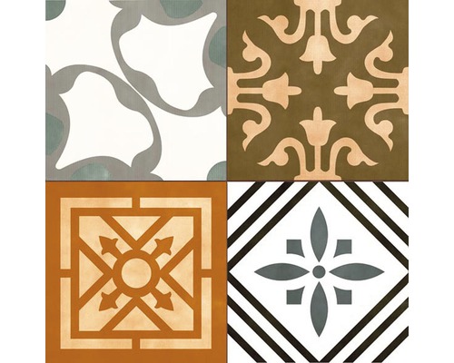 Fliesen mit verschiedenen Mustern