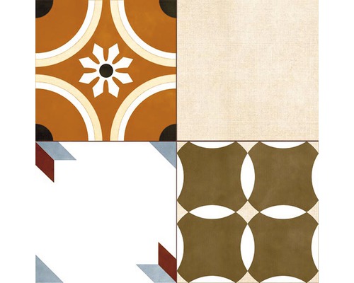 Dekorative Fliesen mit unterschiedlichen Mustern