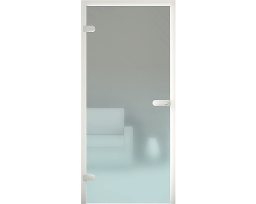 Glastür mit satiniertem Glas und Beschlägen