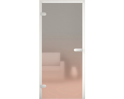 Glastür mit satiniertem Glas und Beschlägen