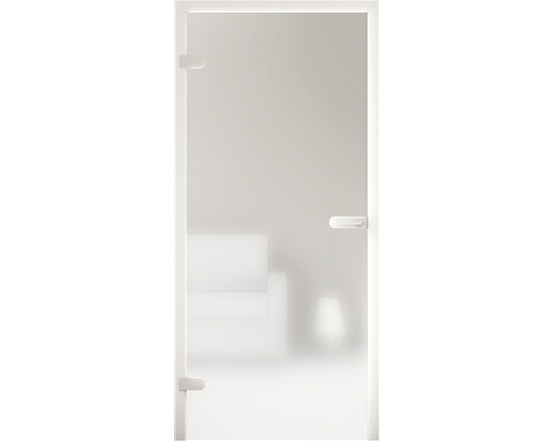 Glastür mit satiniertem Glas und Beschlägen