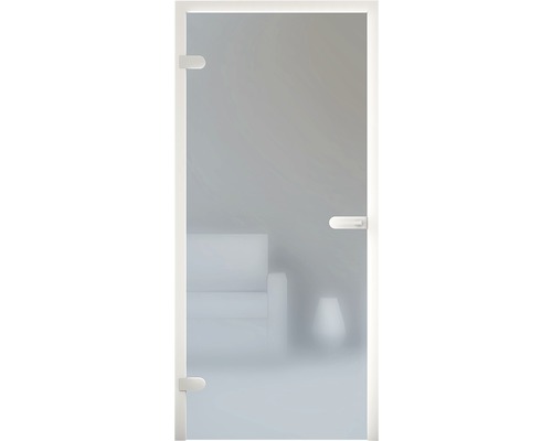 Glastür mit Beschlägen und Griff