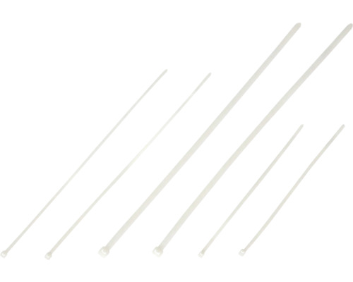 Kabelbinder Set 140x2,5 200x2,6 250x4,8 mm Nylon transparent 100 Stück