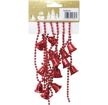 Guirlande de perles rouges avec cloches pour décoration de Noël
