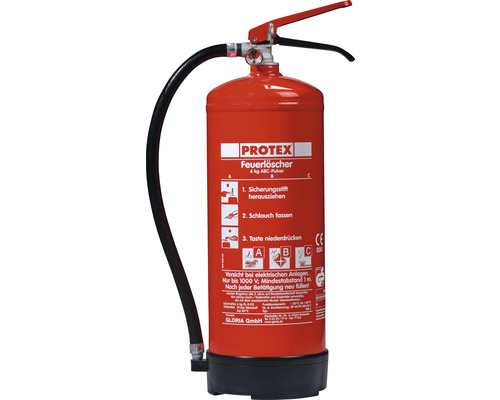 Extincteur Protex 6 kg avec manomètre et fixation murale