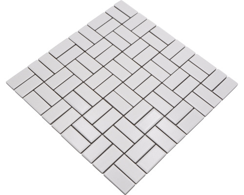 Dalle de mosaïque avec pierres rectangulaires en motif à chevrons