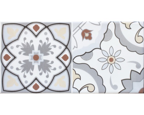 Carrelage décoratif en grès Loft mix 20 x 10 x 0,7 cm avec bord arrondi brillant