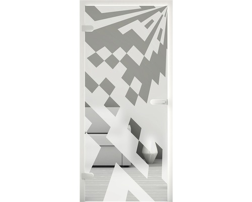 Glastür mit geometrischem Design für Innenräume