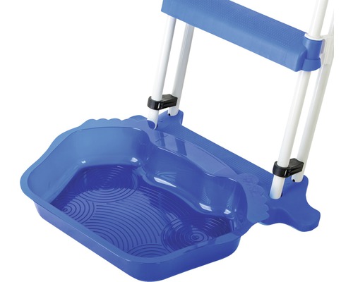Blauer Badehocker mit Fußabdrücken für Kinder