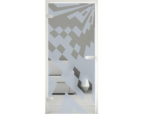 Glastür mit geometrischem Muster für den Innenbereich