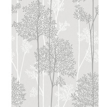 Papier peint intissé arbres gris clair
