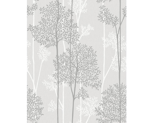 Papier peint intissé arbres gris clair