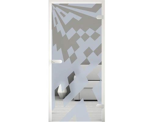 Glastür mit geometrischem Muster für Innenräume