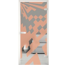 Porte en verre avec motif géométrique pour intérieur