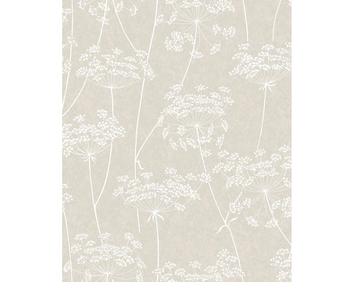 Vliestapete 33-301 Innocence Blütendolde taupe Tapete mit Dillblütenmuster