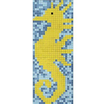 Image de mosaïque d''un poisson faite de petits carreaux carrés.