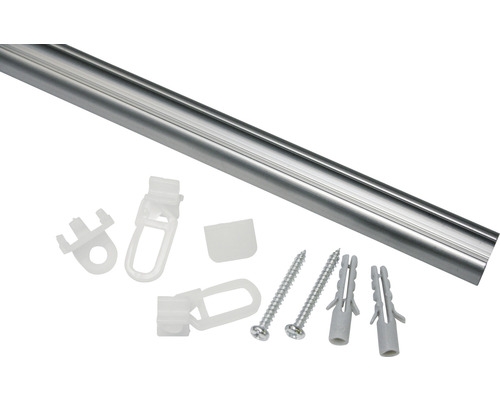 Aluminium-Vorhangschiene 13 mm Komplettset aluminium 180 cm-0