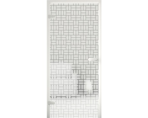 Duschabtrennung mit Mosaikmuster