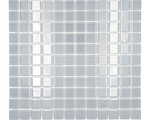 Mosaïque de verre CM 4021, gris clair, 30,5x32,5 cm Carreau de mosaïque en verre carré pour mur et sol
