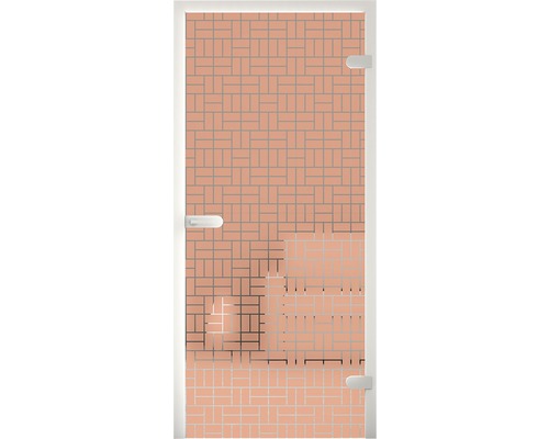Saunatür mit Steinmuster