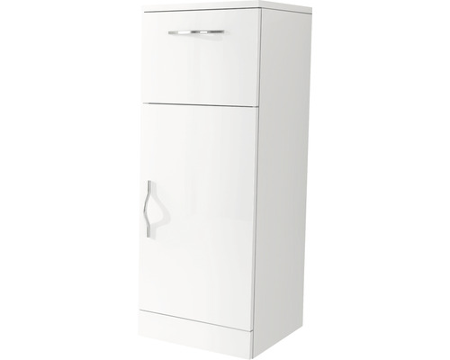 Armoire midi Baden Haus Bahia largeur 30 cm blanc haute brillance déjà montée avec film de protection 44792