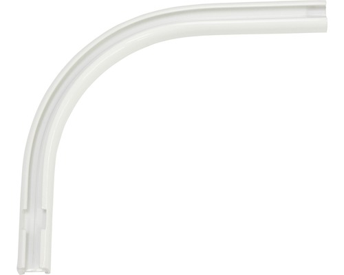 Arc à gauche pour rail de rideau 13 mm blanc