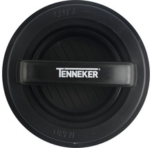 Tenneker Logo auf einem runden Deckel mit Öffnungs- und Schließmechanismus