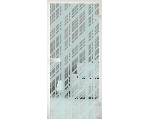 Porte en verre avec motif graphique pour l''intérieur