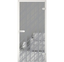 Porte en verre avec un motif abstrait pour l''intérieur