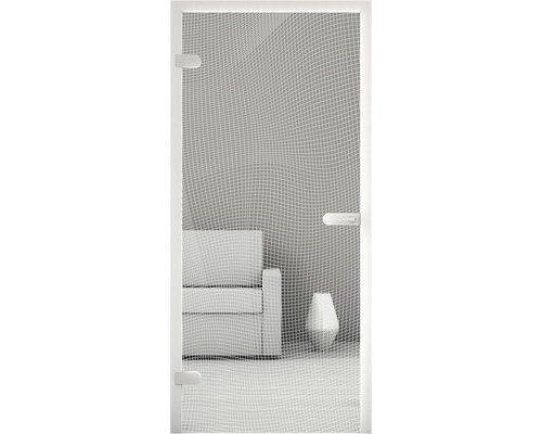 Insektenschutztür mit feinem Netz vor Wohnzimmer