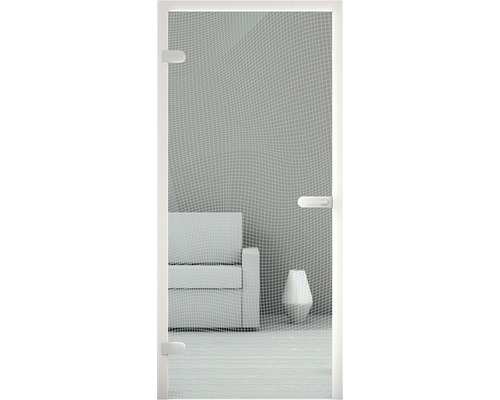 Fliegengittertür mit Blick auf ein Wohnzimmer