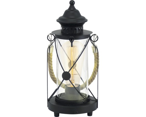 Lampe de table Vintage 1 ampoule noir/transparent H 330xØ 140 mm