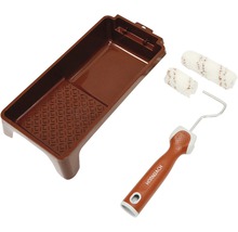 Kit de rouleau à peinture avec bac à peinture, manche et deux rouleaux