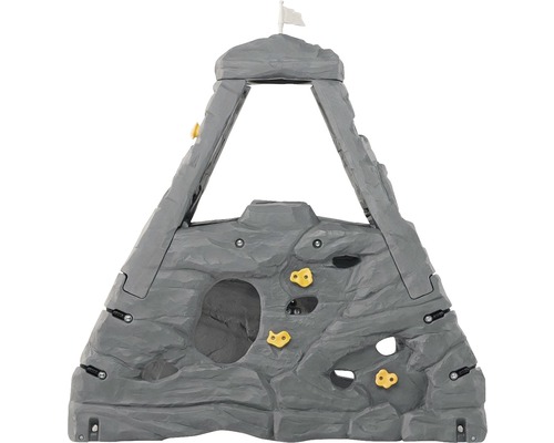 Structure d''escalade pour enfants avec aspect rocheux et drapeau