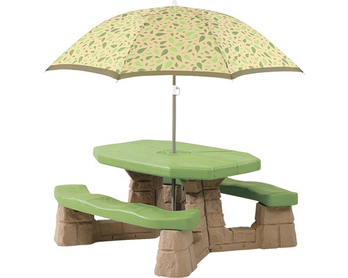 Table de pique-nique pour enfants Step2 plastique 183x109x104 cm vert-marron-0