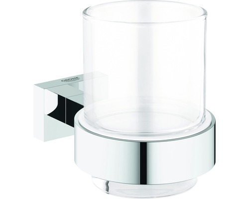 Zahnputzbecher Grohe Essentials Cube mit Halter chrom 40755001