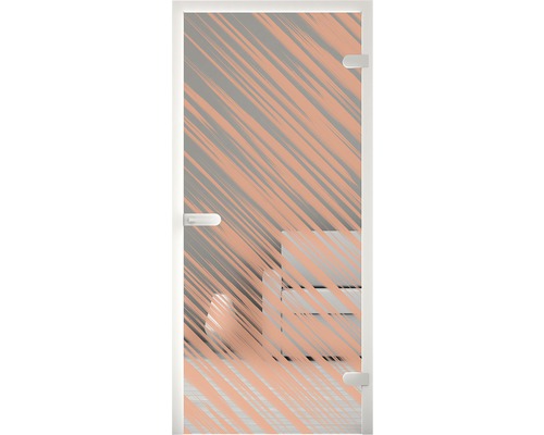 Glastür mit Streifenmuster