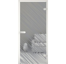 Porte de cabine de douche en verre satiné
