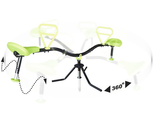 Drehwippe mit Sitzen und Griffen, um 360 Grad drehbar