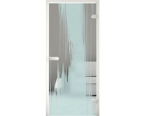 Porte en verre avec design satiné pour l''intérieur
